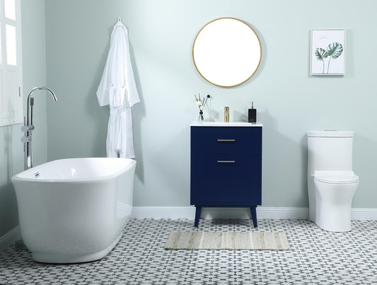 24 inch Bathroom Vanity in Blue - BC3302434BL