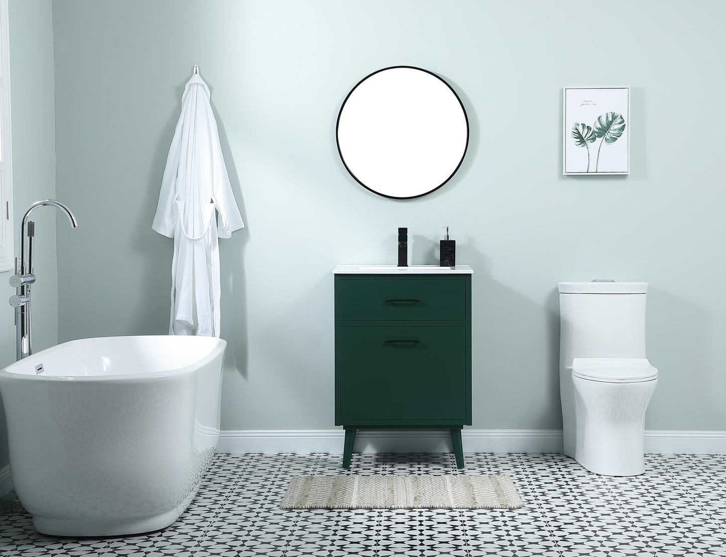 24 inch Bathroom Vanity in Green - BC3302434GN