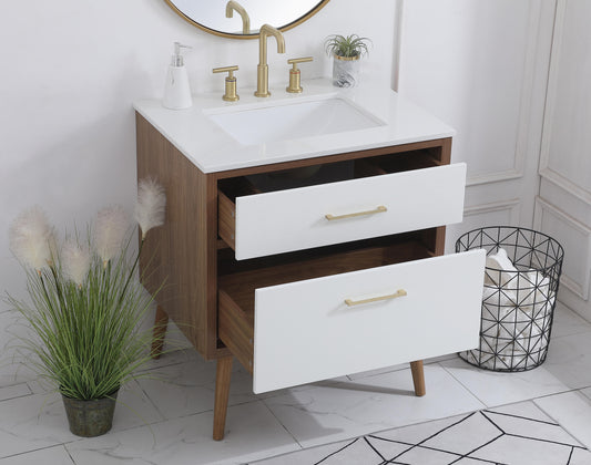 30 inch Bathroom Vanity in White - BC3303034WH