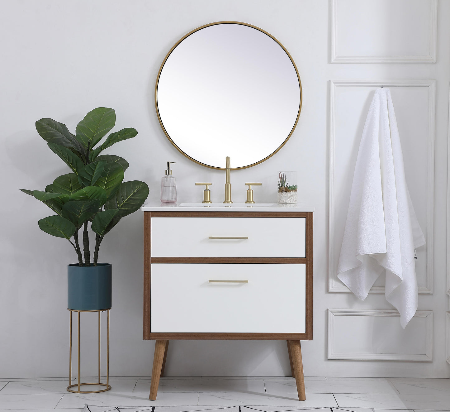 30 inch Bathroom Vanity in White - BC3303034WH