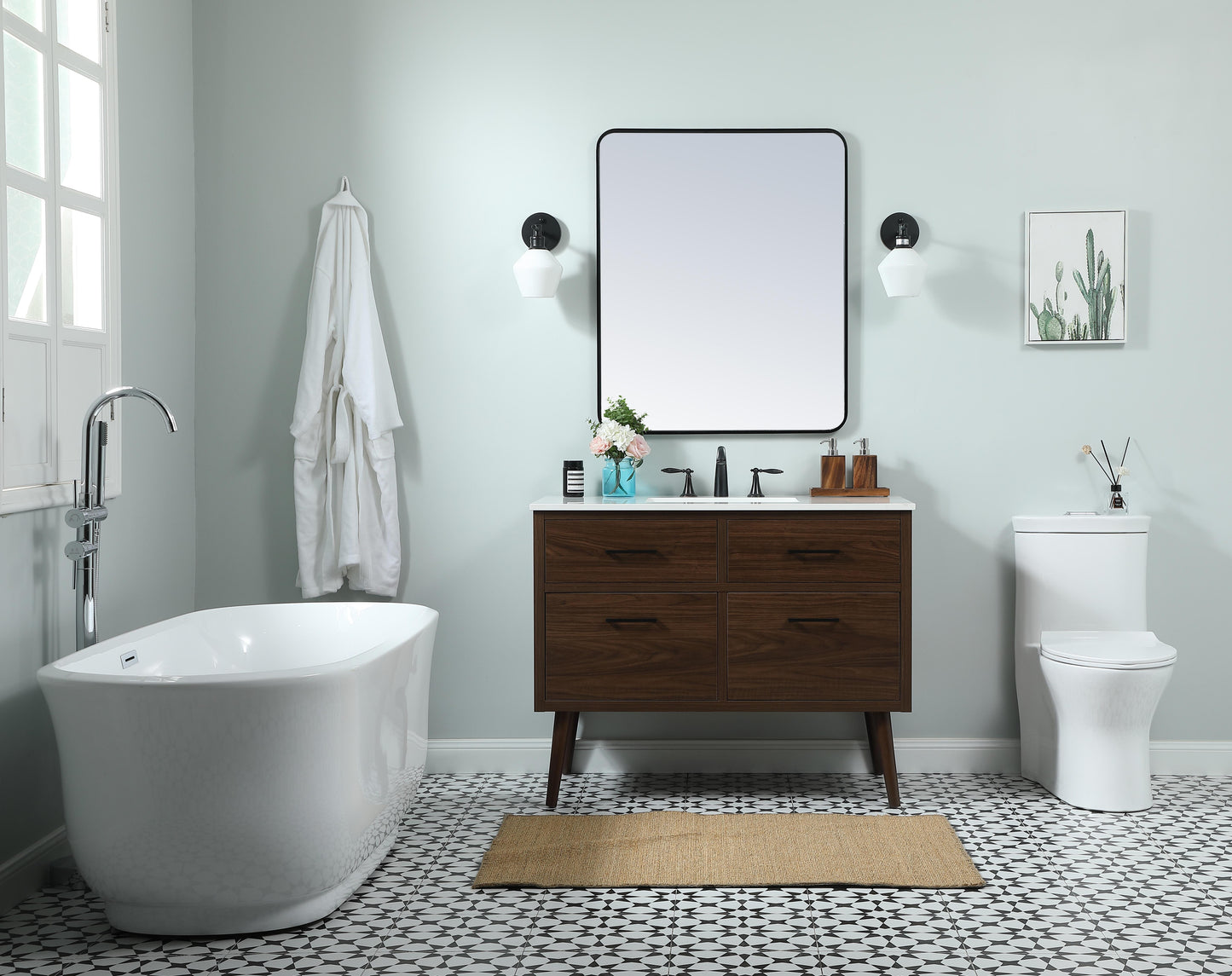 42 inch Single Bathroom Vanity in Walnut - BC3304234WT