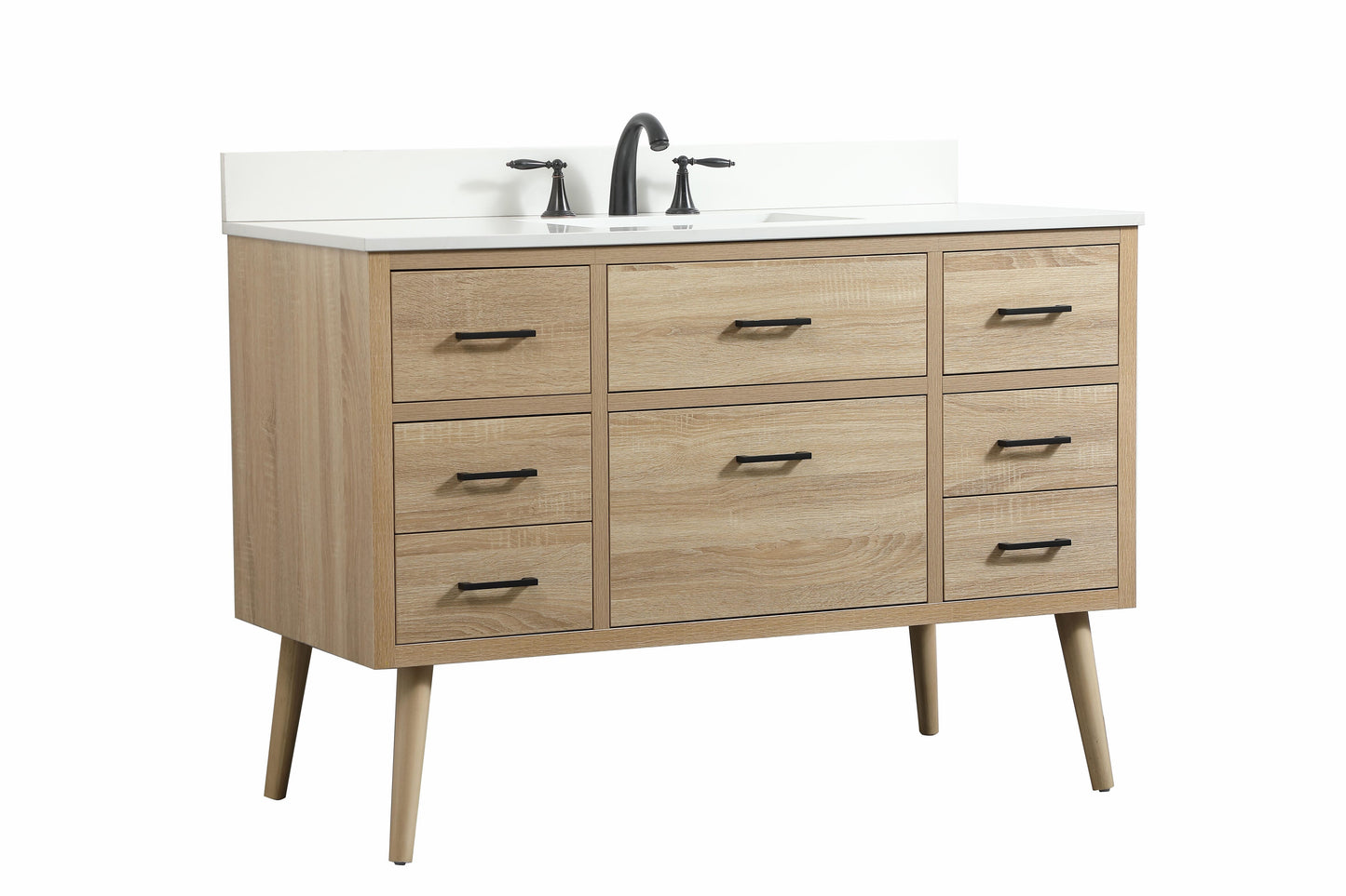 48 inch Single Bathroom Vanity in Mango Wood with backsplash - BC3304834MW-BS