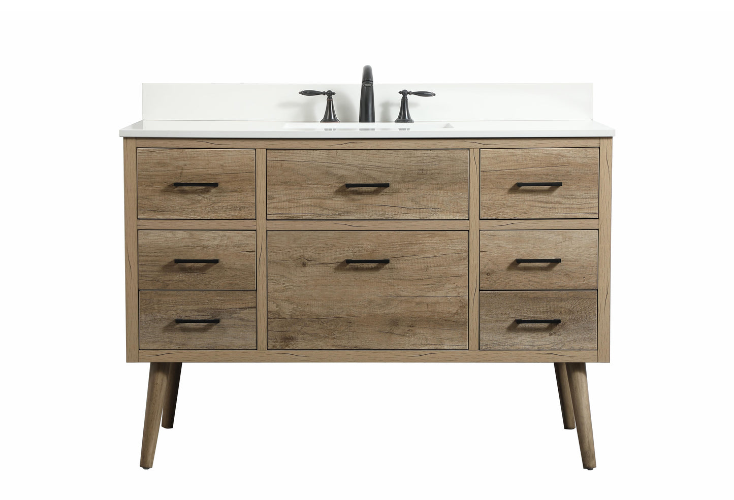 48 inch Single Bathroom Vanity in Natural Oak with backsplash - BC3304834NT-BS