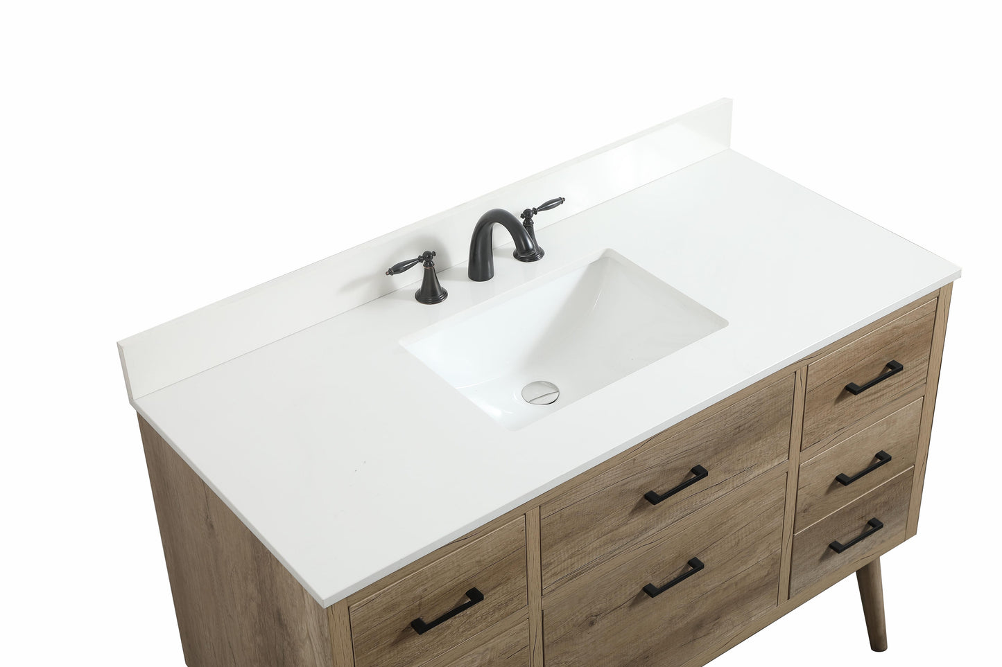 48 inch Single Bathroom Vanity in Natural Oak with backsplash - BC3304834NT-BS