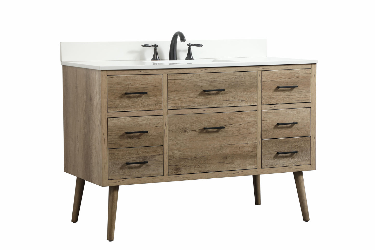 48 inch Single Bathroom Vanity in Natural Oak with backsplash - BC3304834NT-BS