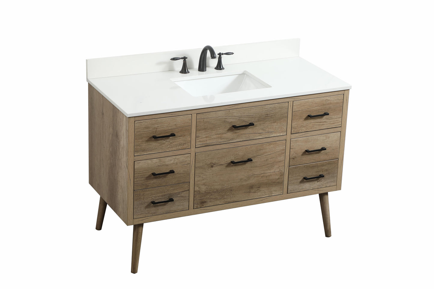 48 inch Single Bathroom Vanity in Natural Oak with backsplash - BC3304834NT-BS