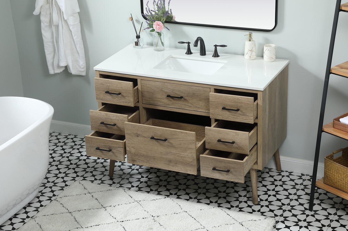 48 inch Single Bathroom Vanity in Natural Oak - BC3304834NT