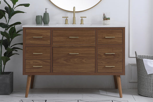 48 inch Bathroom Vanity in Walnut Brown - BC3304834WB