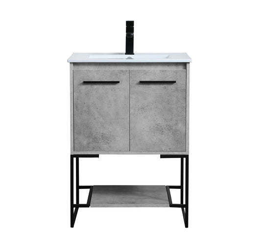 24 inch Single Bathroom Vanity in Concrete Grey - BC3402433CG