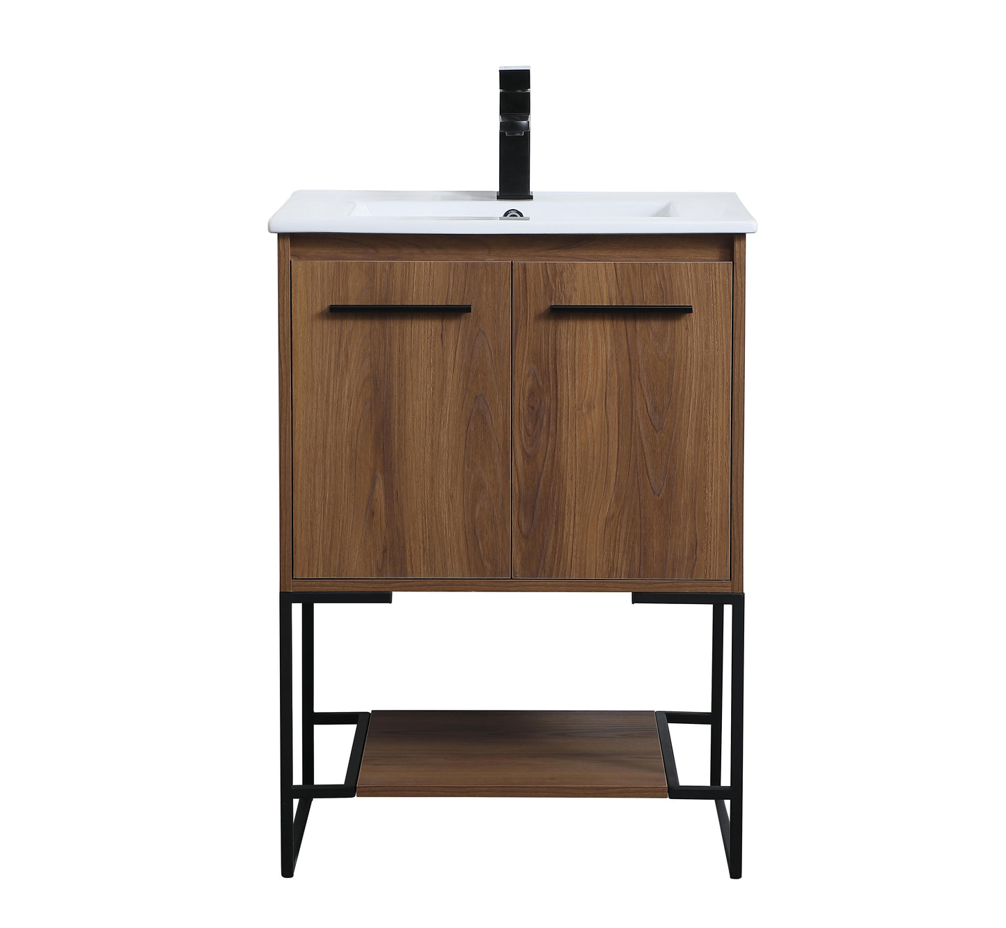 24 inch Single Bathroom Vanity in Walnut Brown - BC3402433WB