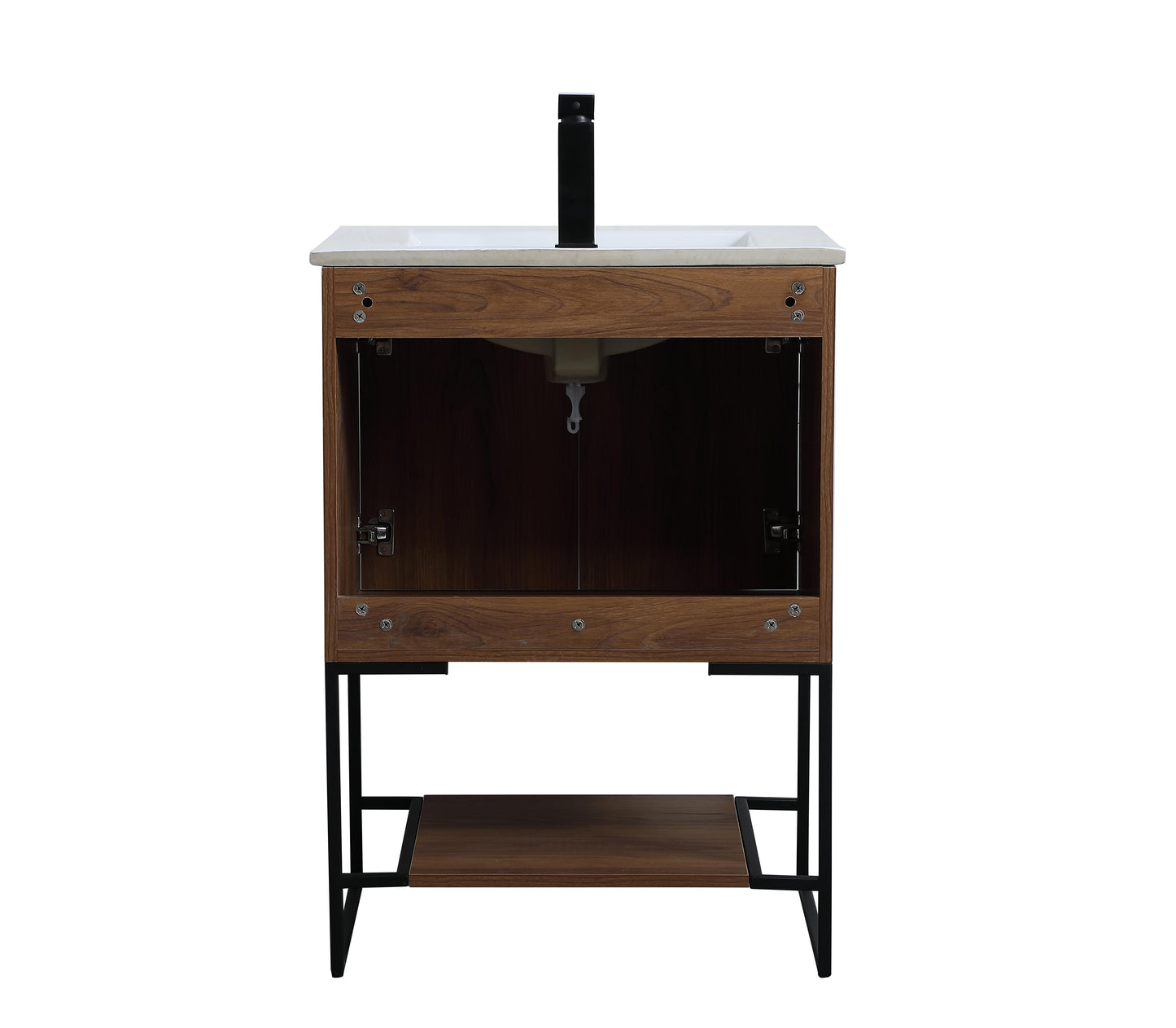 24 inch Single Bathroom Vanity in Walnut Brown - BC3402433WB