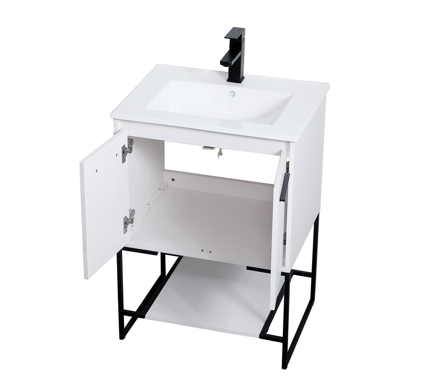 24 inch Single Bathroom Vanity in White - BC3402433WH