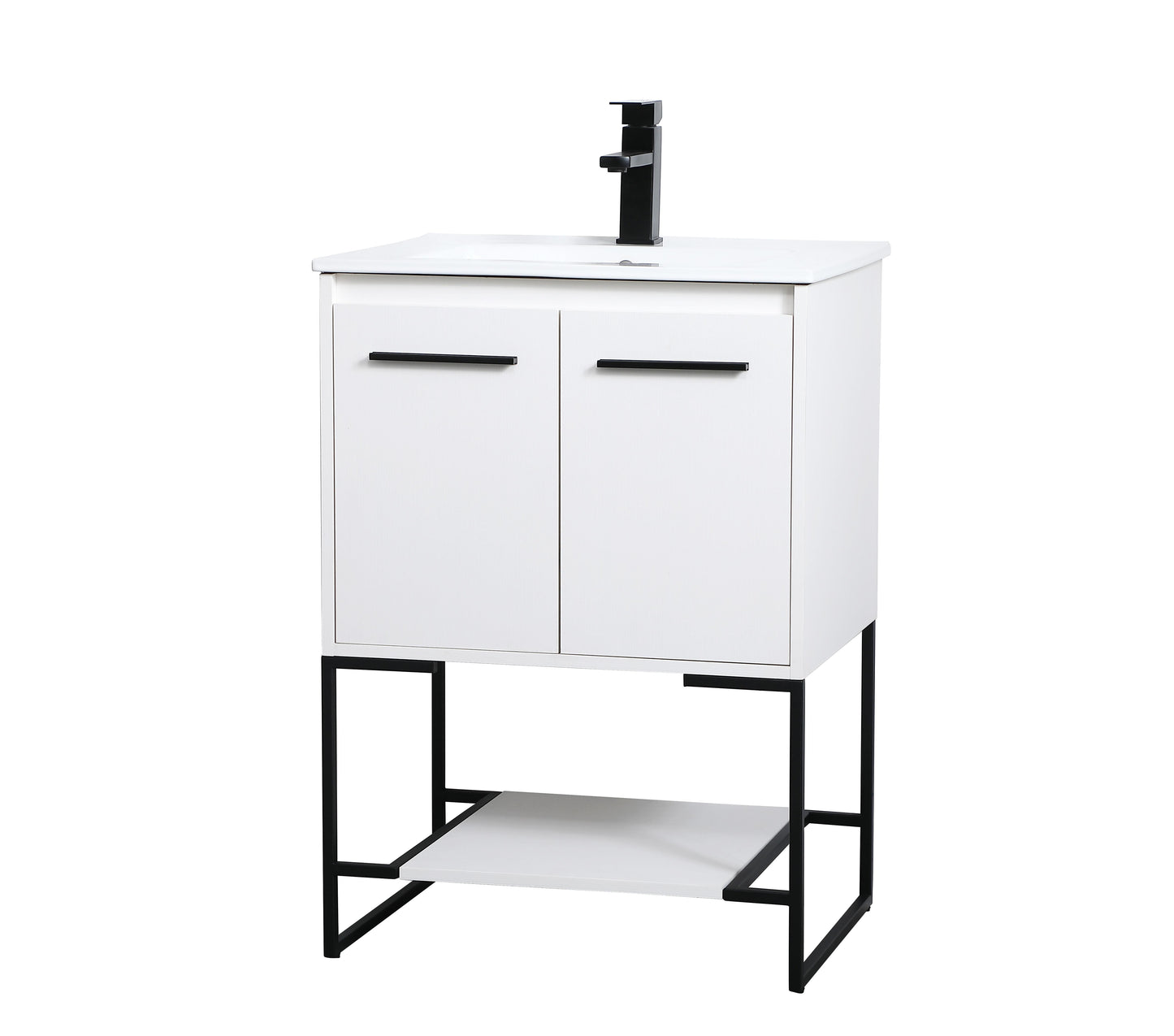 24 inch Single Bathroom Vanity in White - BC3402433WH