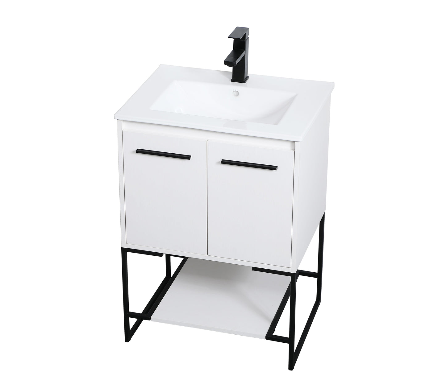 24 inch Single Bathroom Vanity in White - BC3402433WH