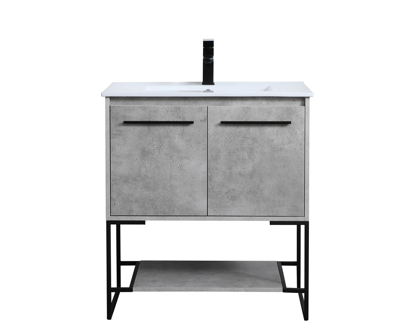 30 inch Single Bathroom Vanity in Concrete Grey - BC3403033CG