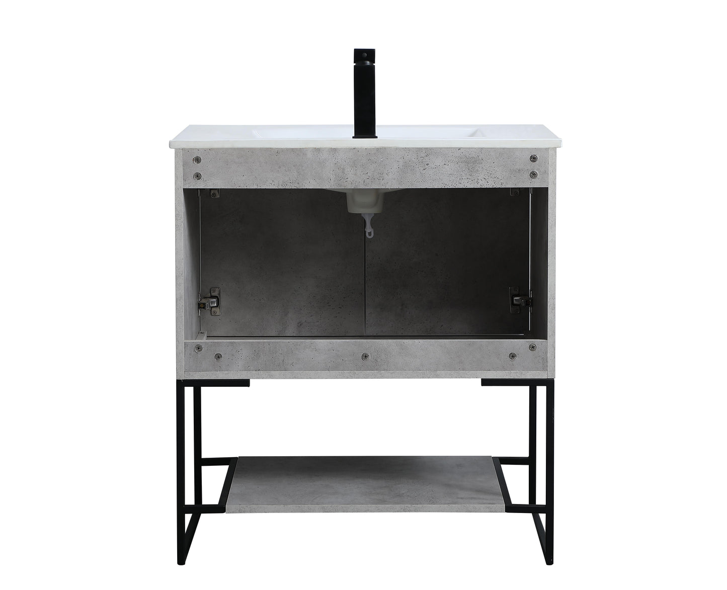 30 inch Single Bathroom Vanity in Concrete Grey - BC3403033CG