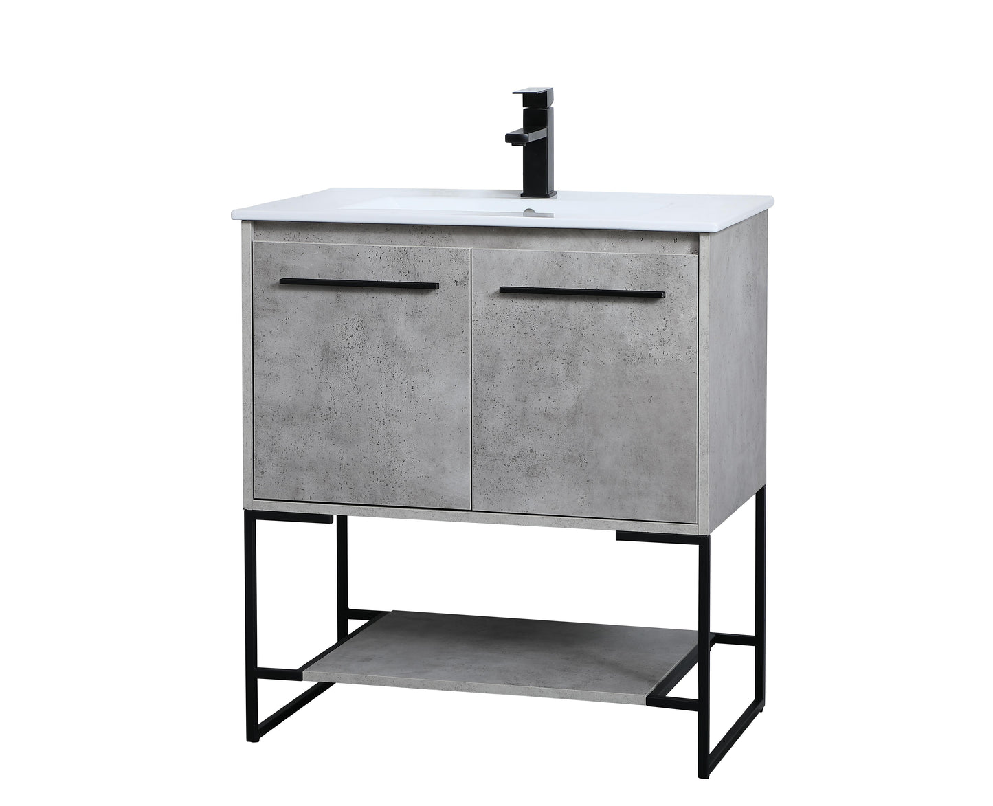 30 inch Single Bathroom Vanity in Concrete Grey - BC3403033CG