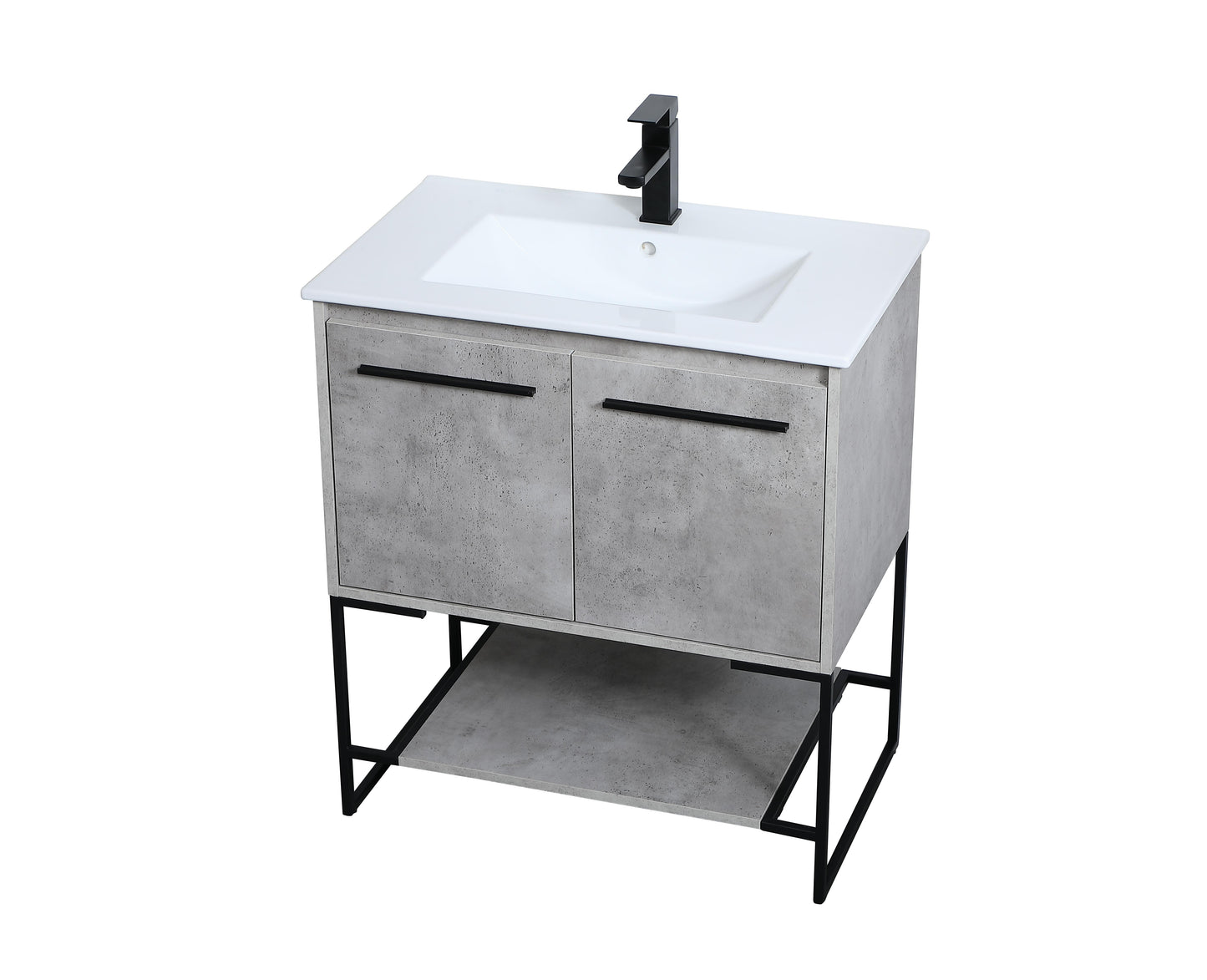 30 inch Single Bathroom Vanity in Concrete Grey - BC3403033CG