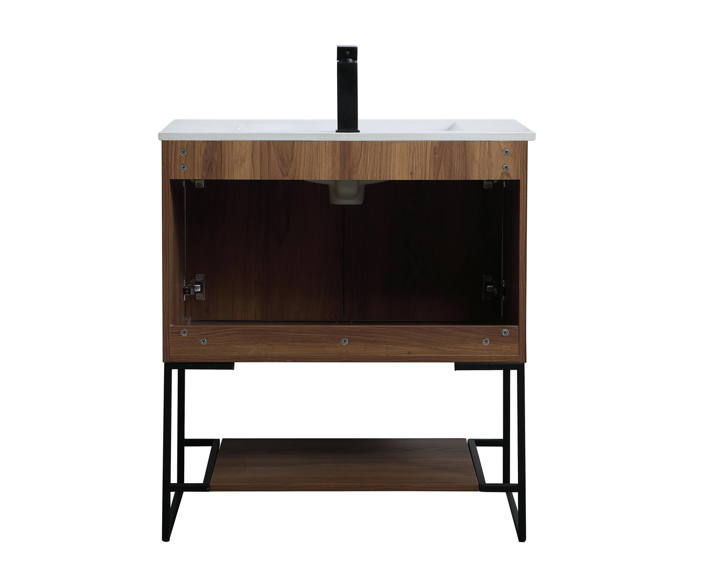 30 inch Single Bathroom Vanity in Walnut Brown - BC3403033WB