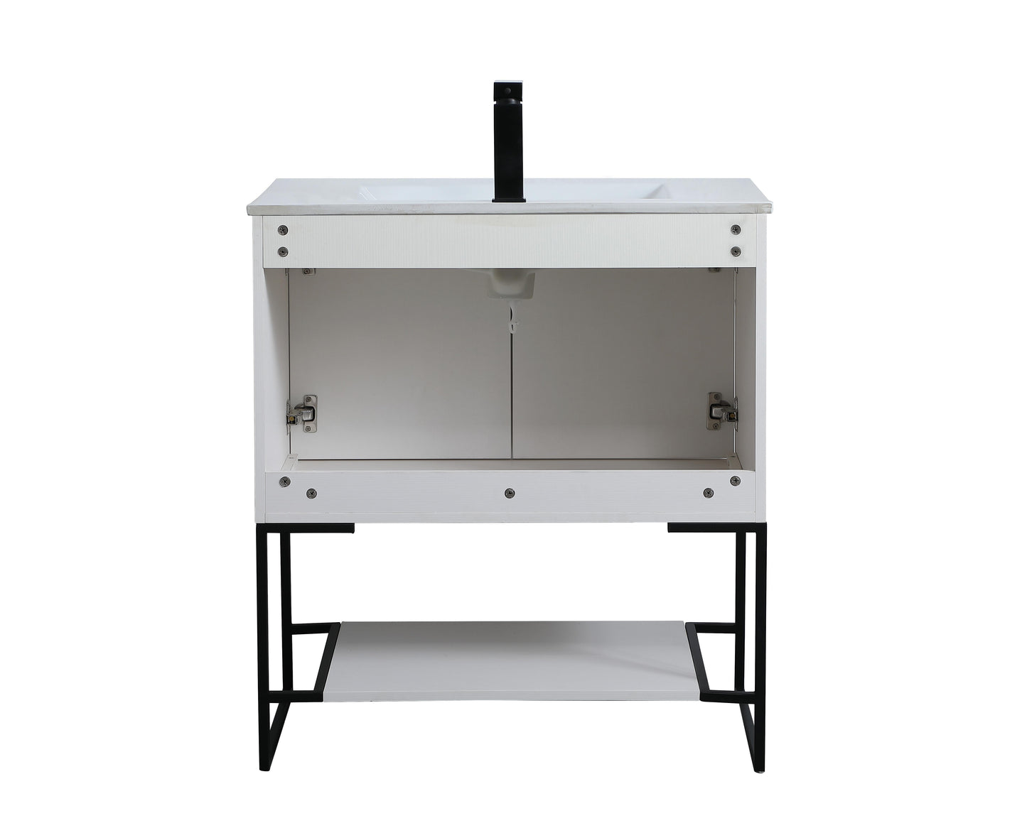 30 inch Single Bathroom Vanity in White - BC3403033WH