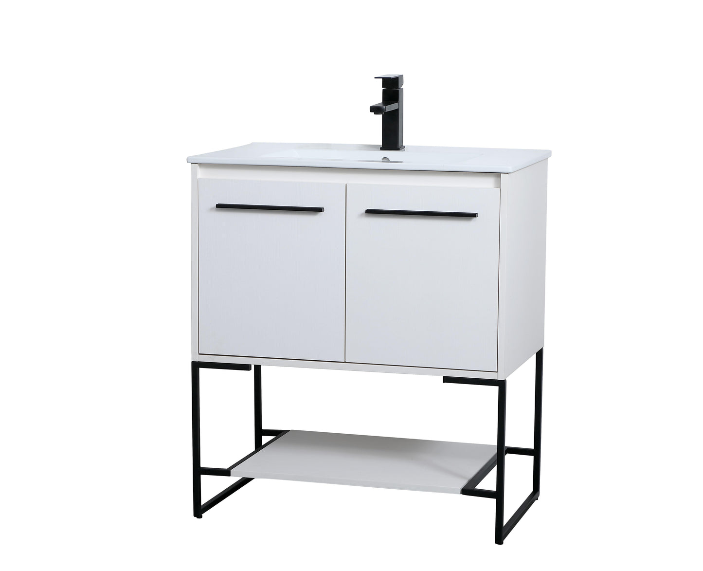 30 inch Single Bathroom Vanity in White - BC3403033WH