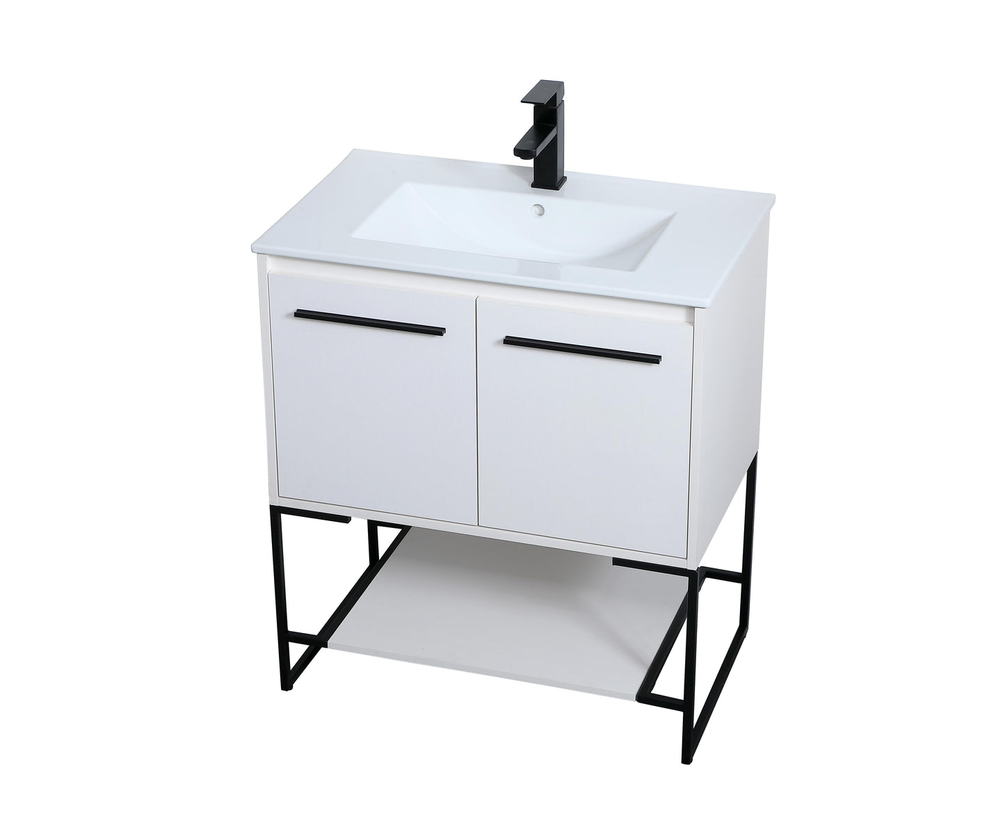 30 inch Single Bathroom Vanity in White - BC3403033WH