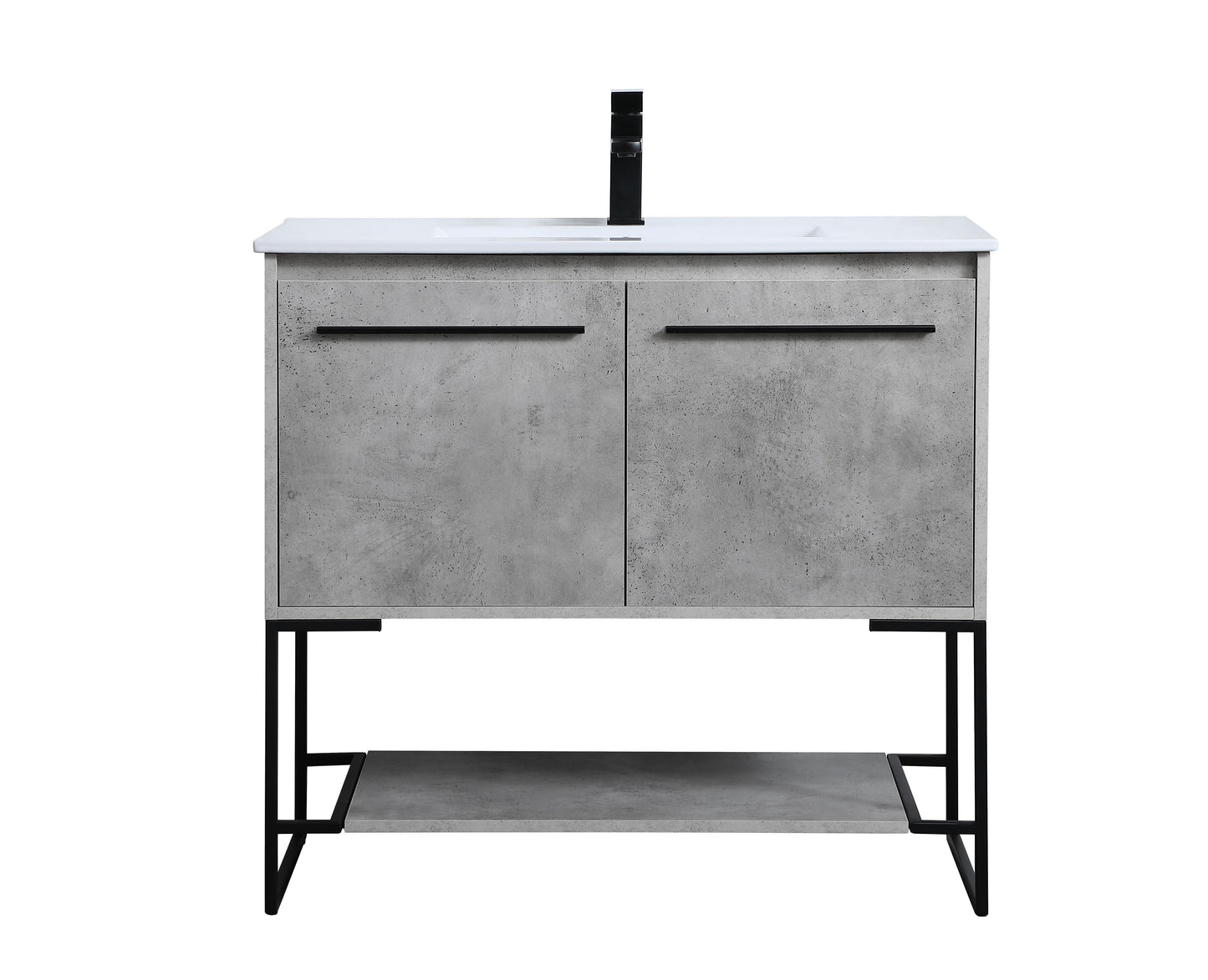 36 inch Single Bathroom Vanity in Concrete Grey - BC3403633CG