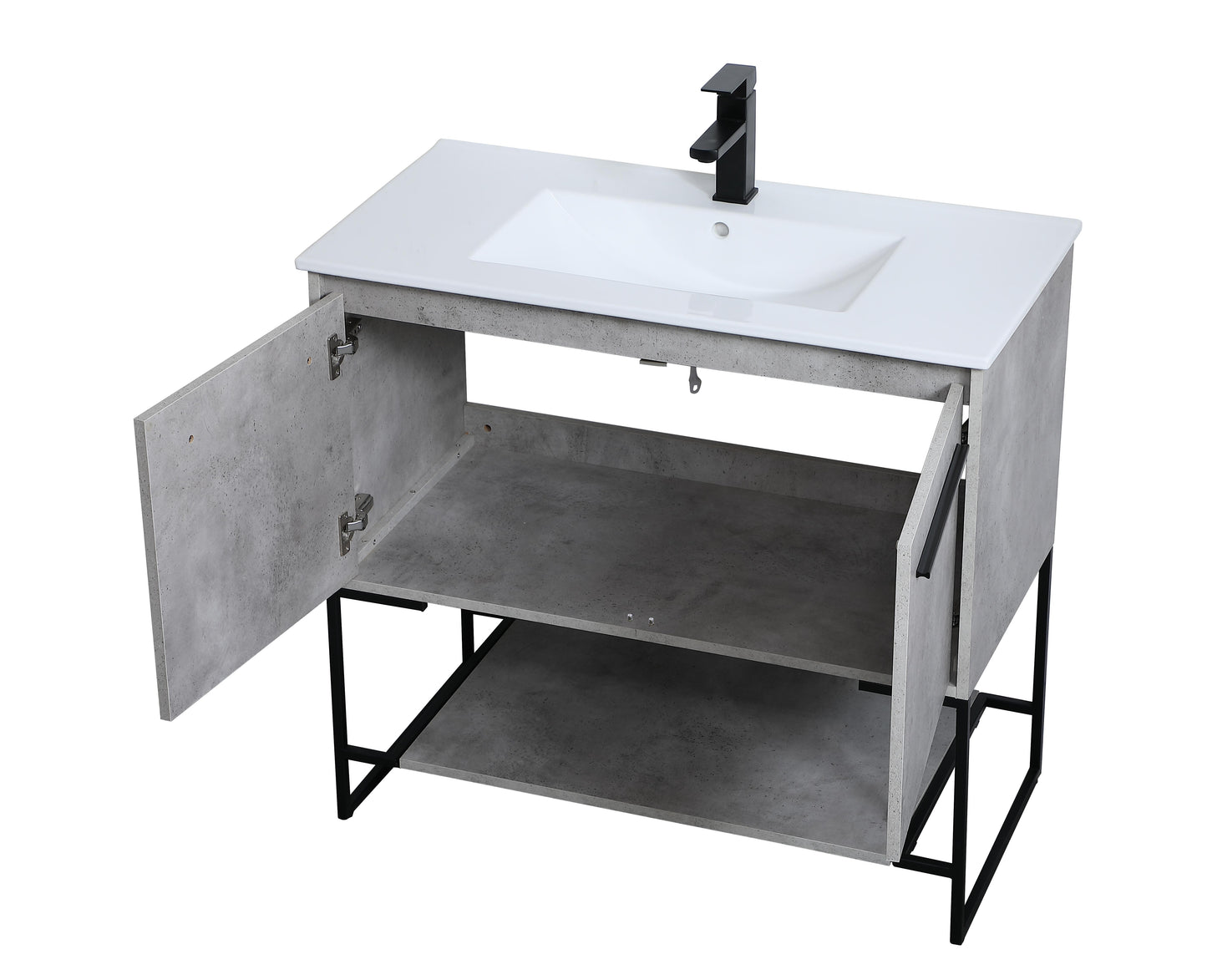 36 inch Single Bathroom Vanity in Concrete Grey - BC3403633CG