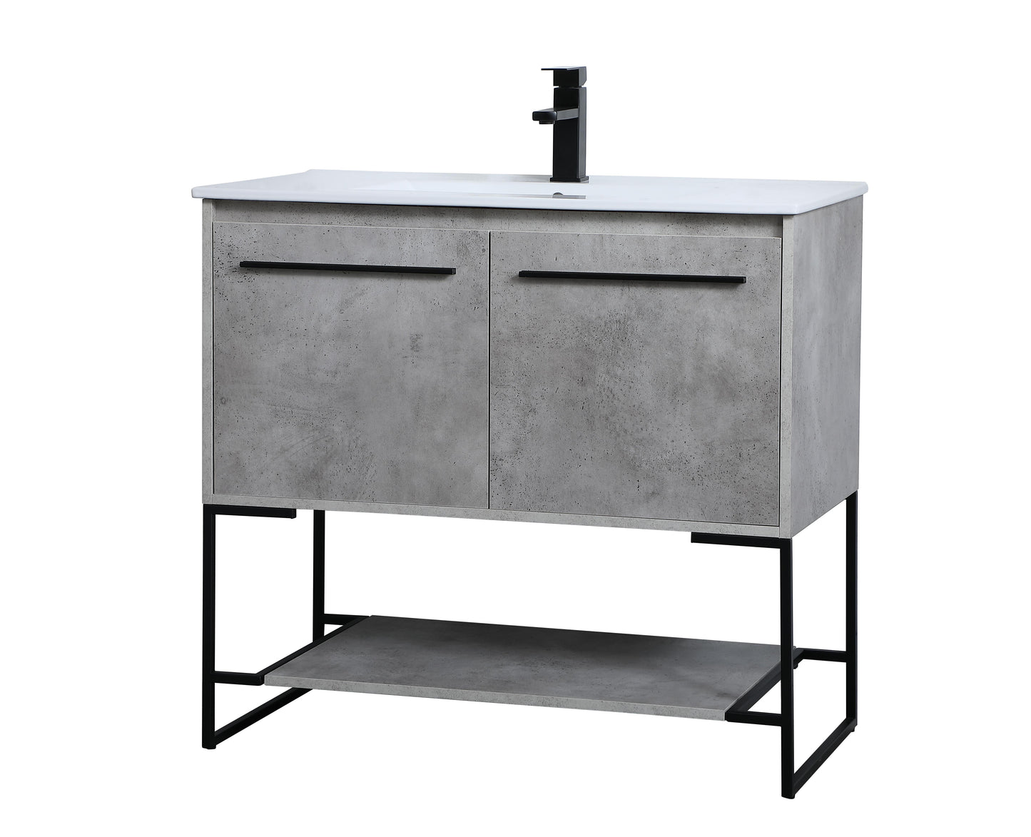 36 inch Single Bathroom Vanity in Concrete Grey - BC3403633CG