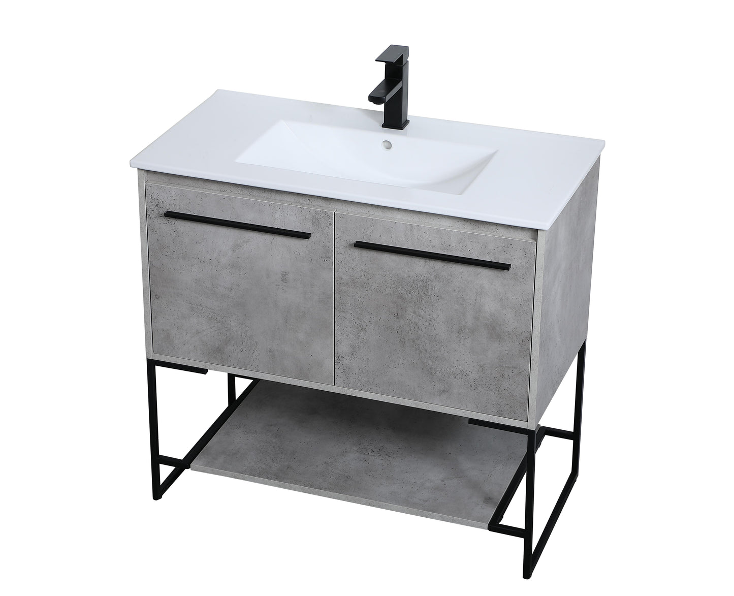 36 inch Single Bathroom Vanity in Concrete Grey - BC3403633CG