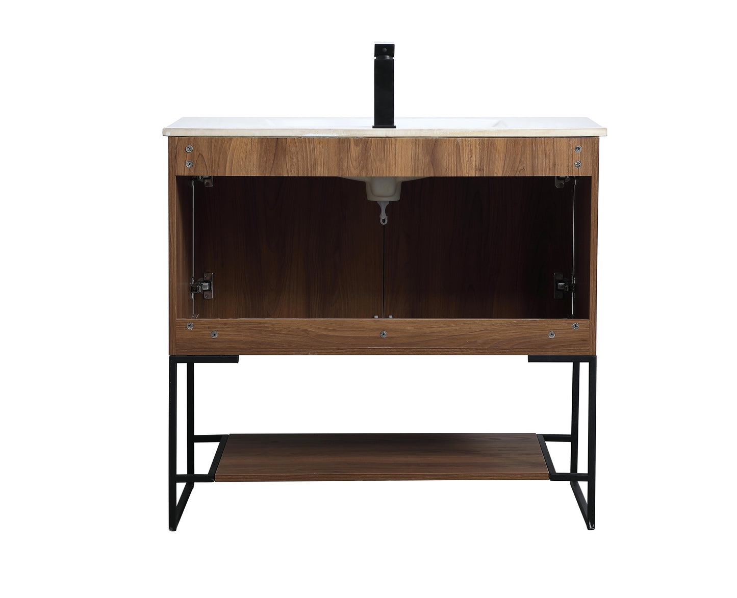 36 inch Single Bathroom Vanity in Walnut Brown - BC3403633WB