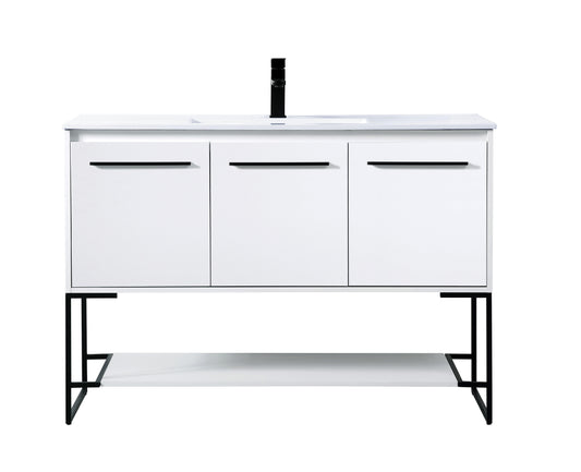 48 inch Single Bathroom Vanity in White - BC3404833WH