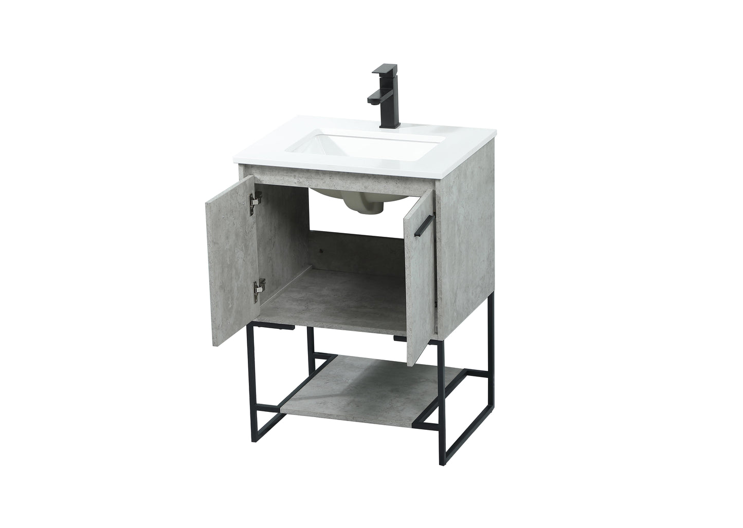 24 inch Single Bathroom Vanity in Concrete Grey - BC3502434CG