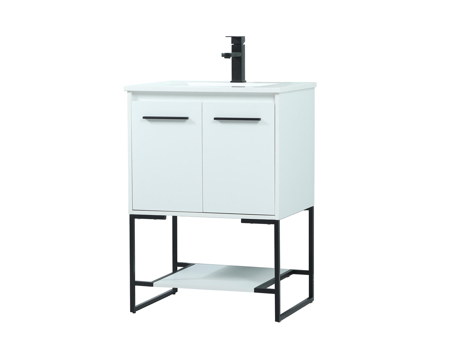 24 inch Single Bathroom Vanity in White - BC3502434WH