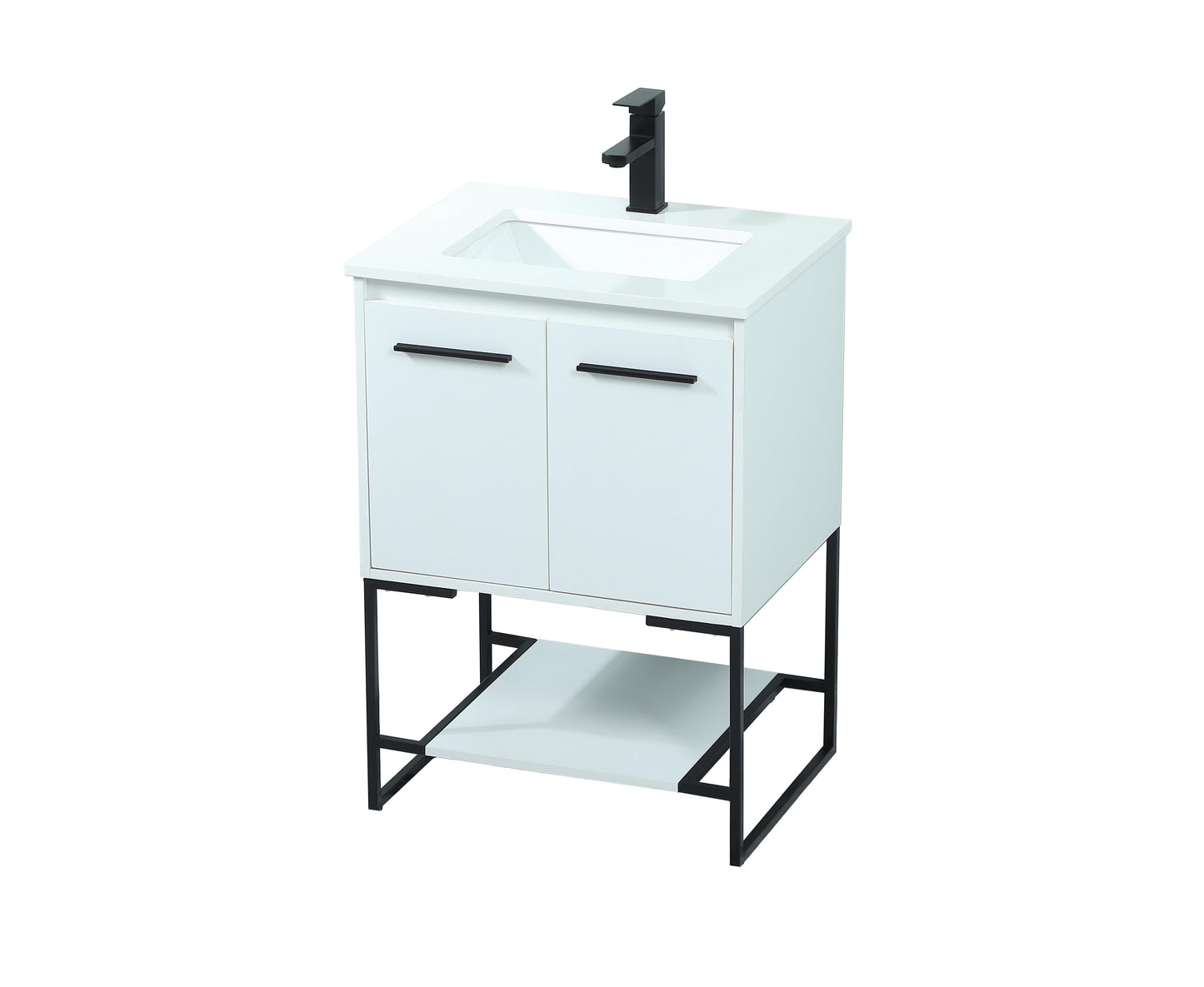 24 inch Single Bathroom Vanity in White - BC3502434WH