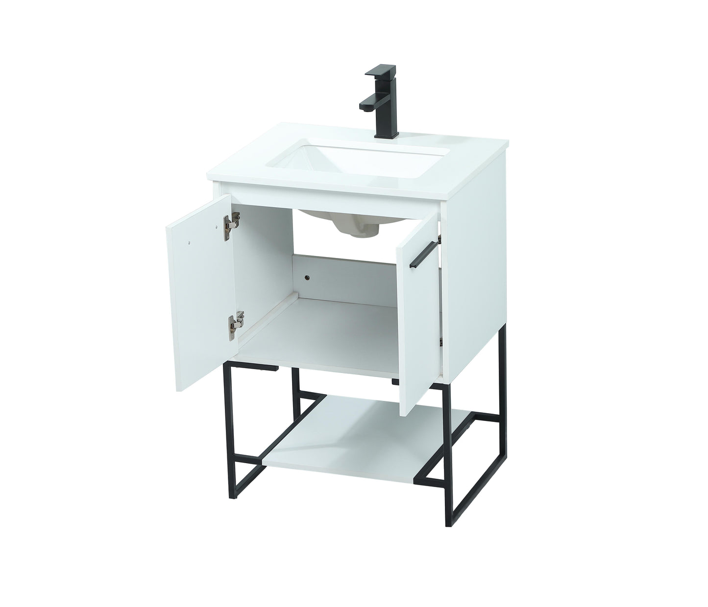 24 inch Single Bathroom Vanity in White - BC3502434WH