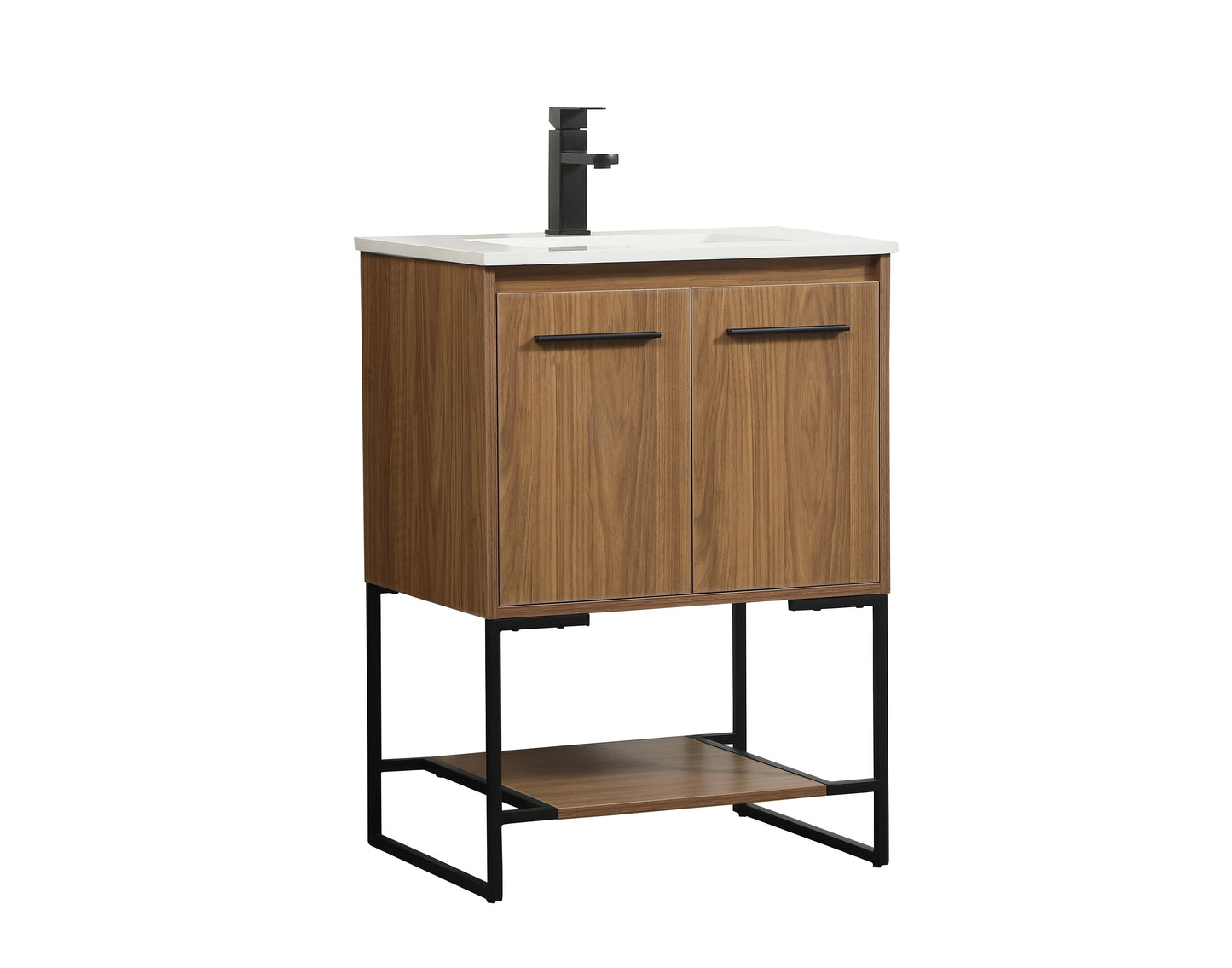 24 inch Single Bathroom Vanity in Walnut Brown - BC3502434WB