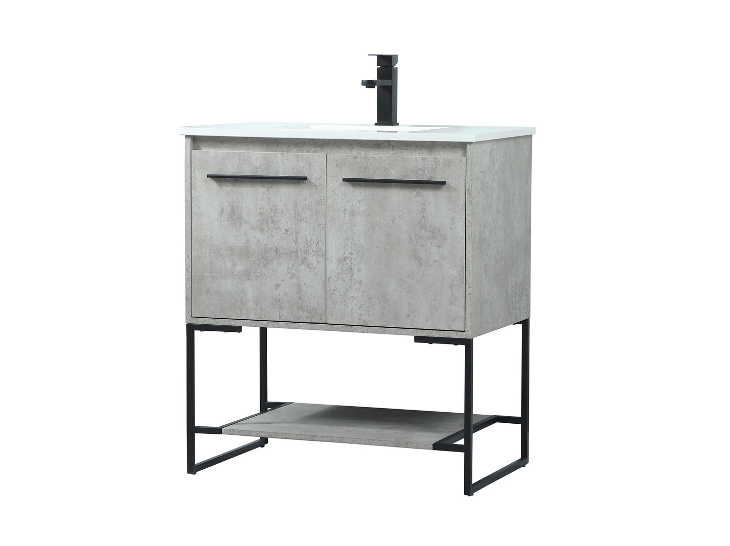 30 inch Single Bathroom Vanity in Concrete Grey - BC3503034CG