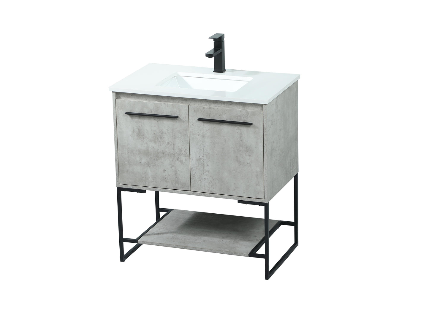 30 inch Single Bathroom Vanity in Concrete Grey - BC3503034CG