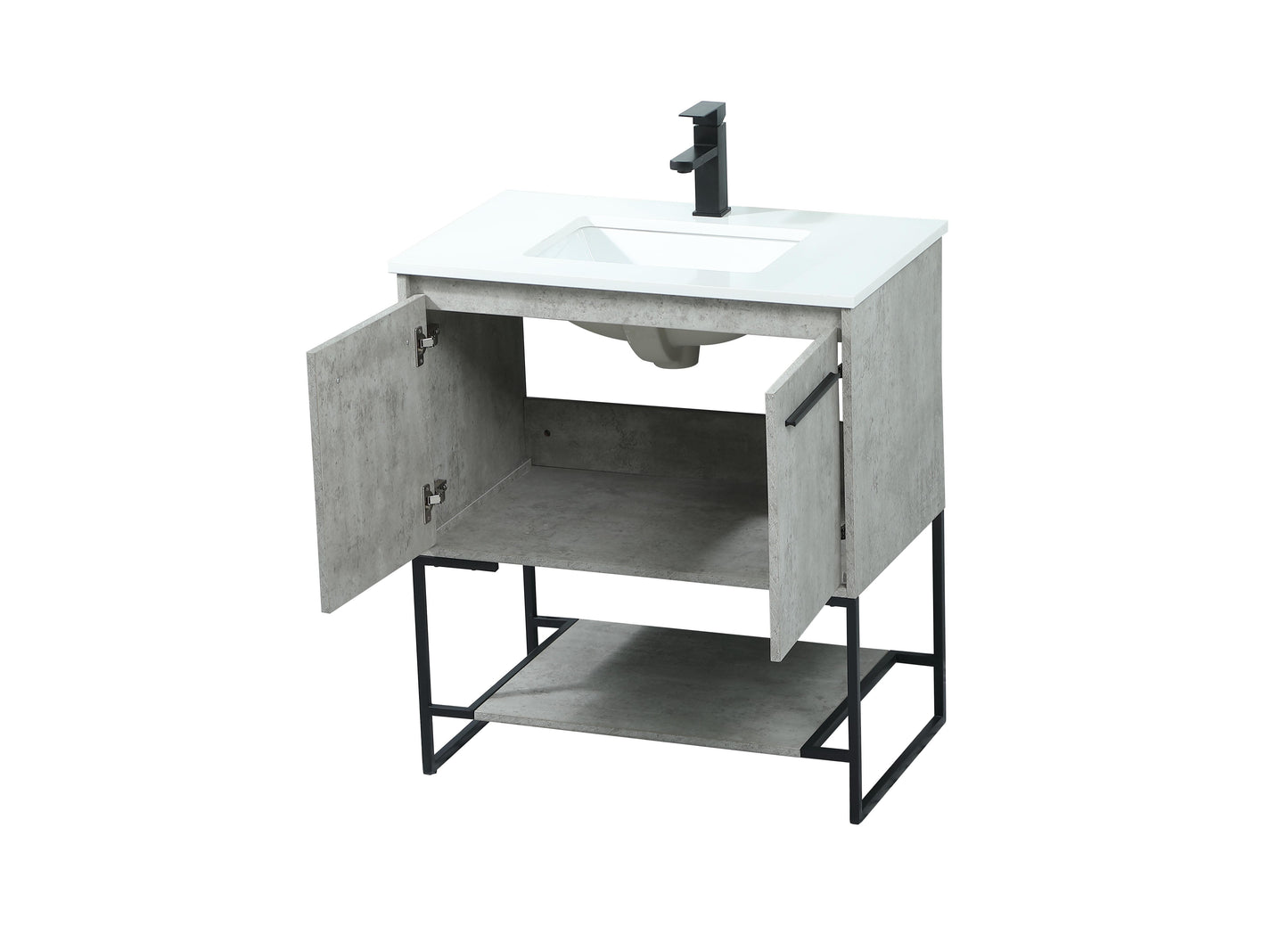 30 inch Single Bathroom Vanity in Concrete Grey - BC3503034CG