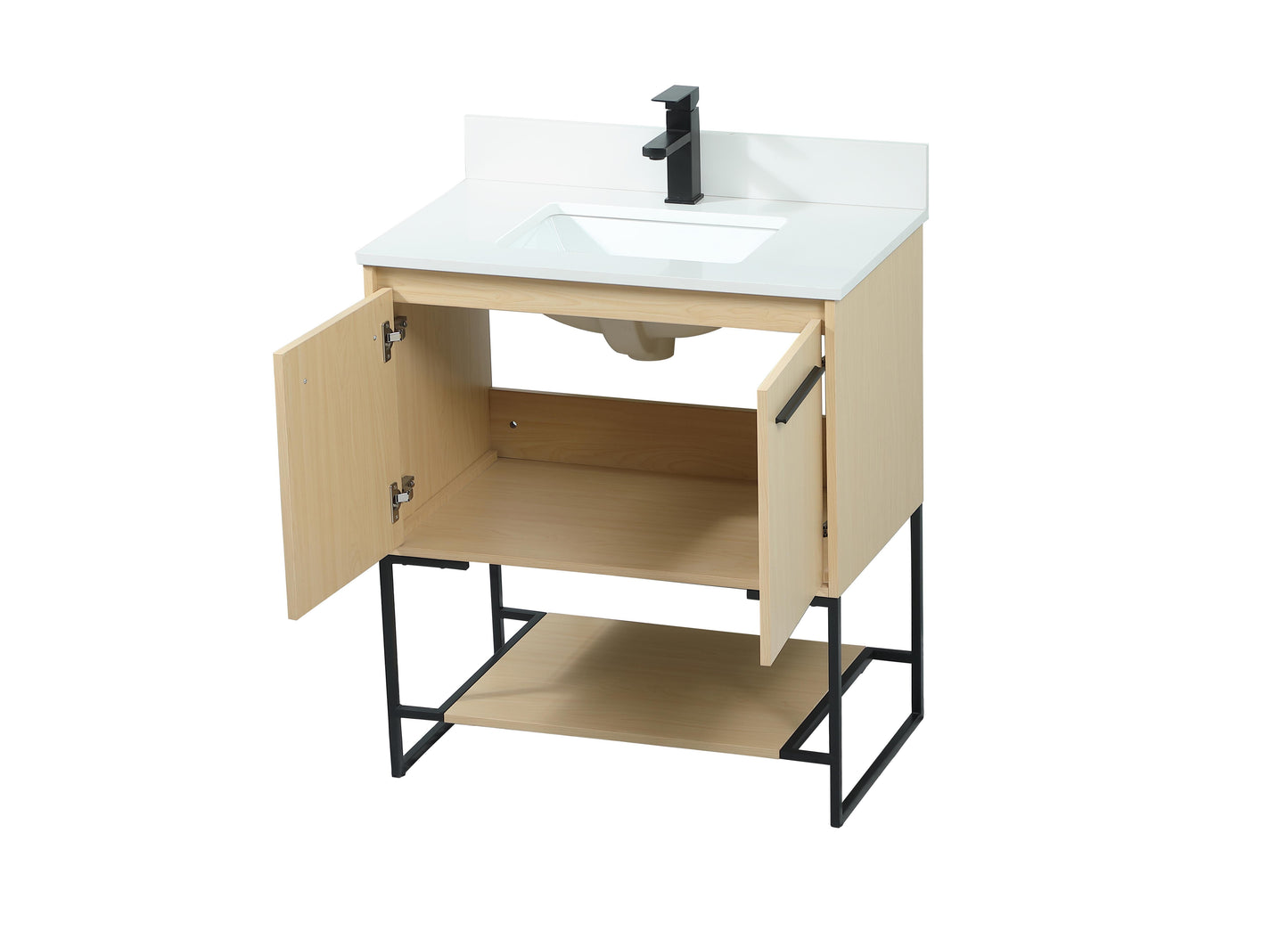 30 inch Single Bathroom Vanity in Maple with backsplash - BC3503034MP-BS