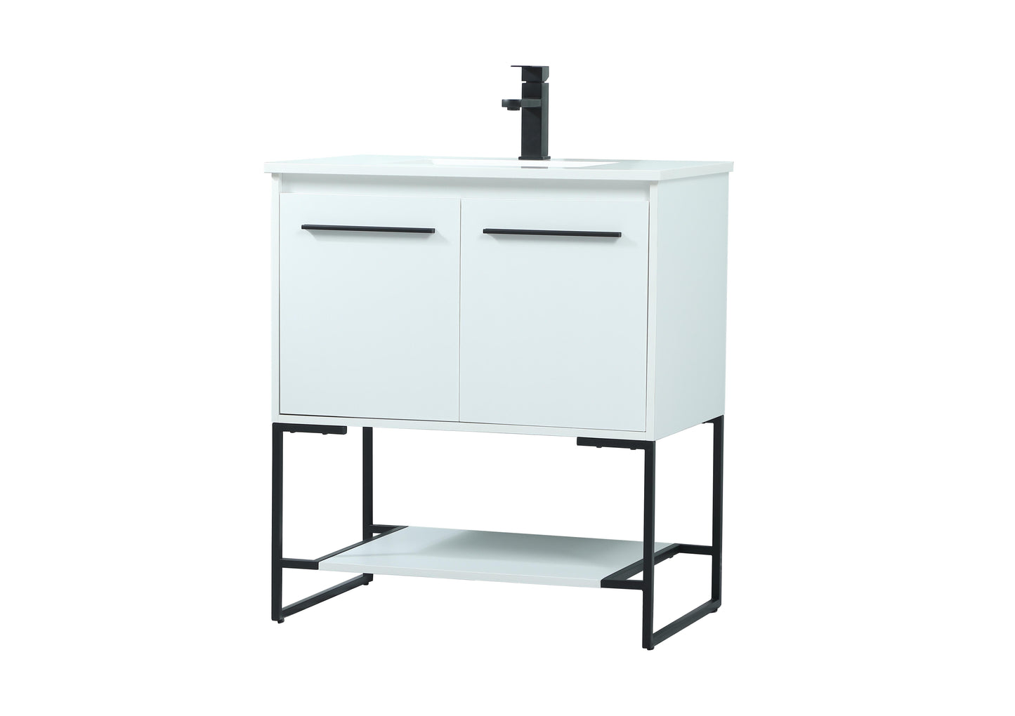 30 inch Single Bathroom Vanity in White - BC3503034WH