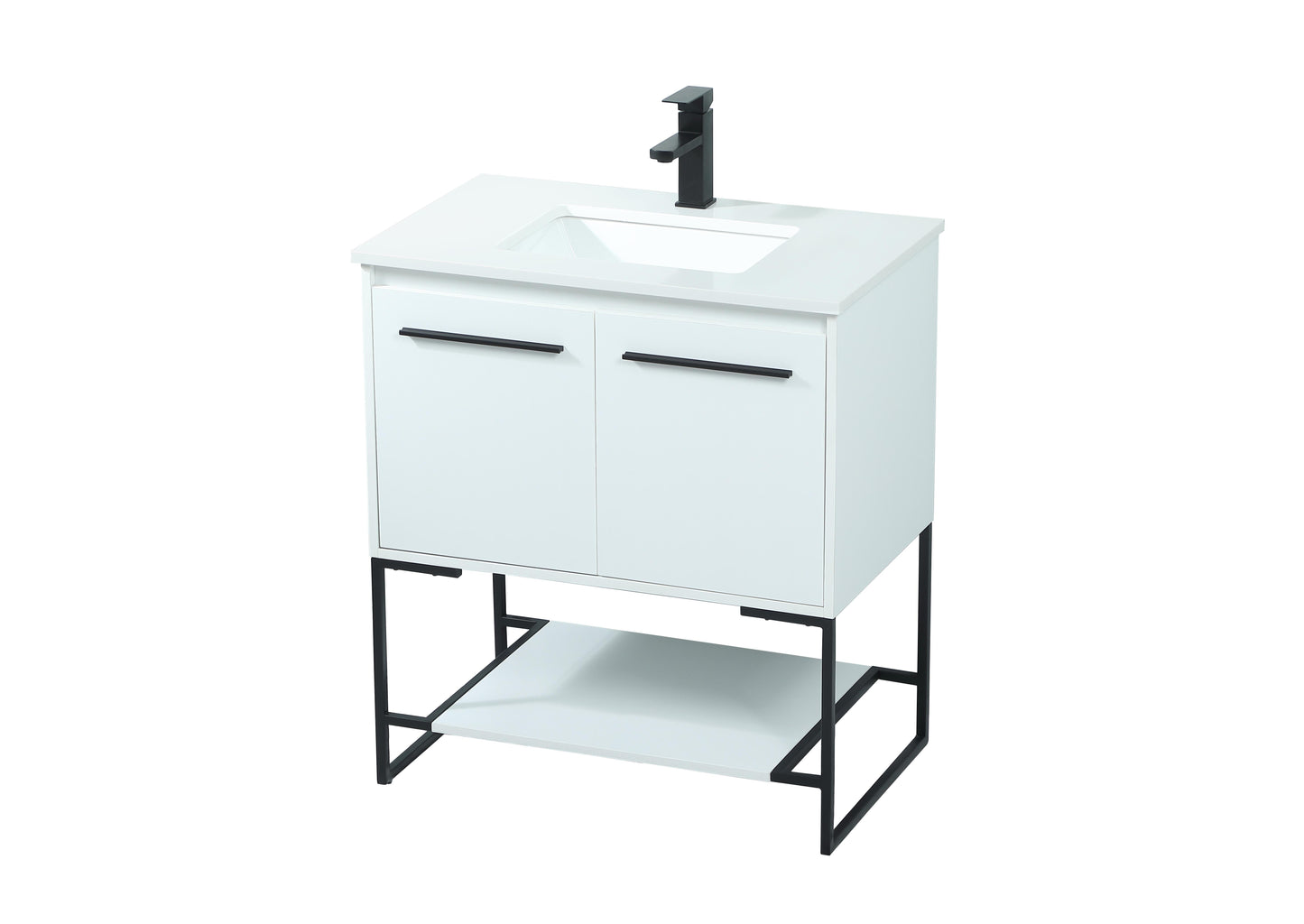 30 inch Single Bathroom Vanity in White - BC3503034WH