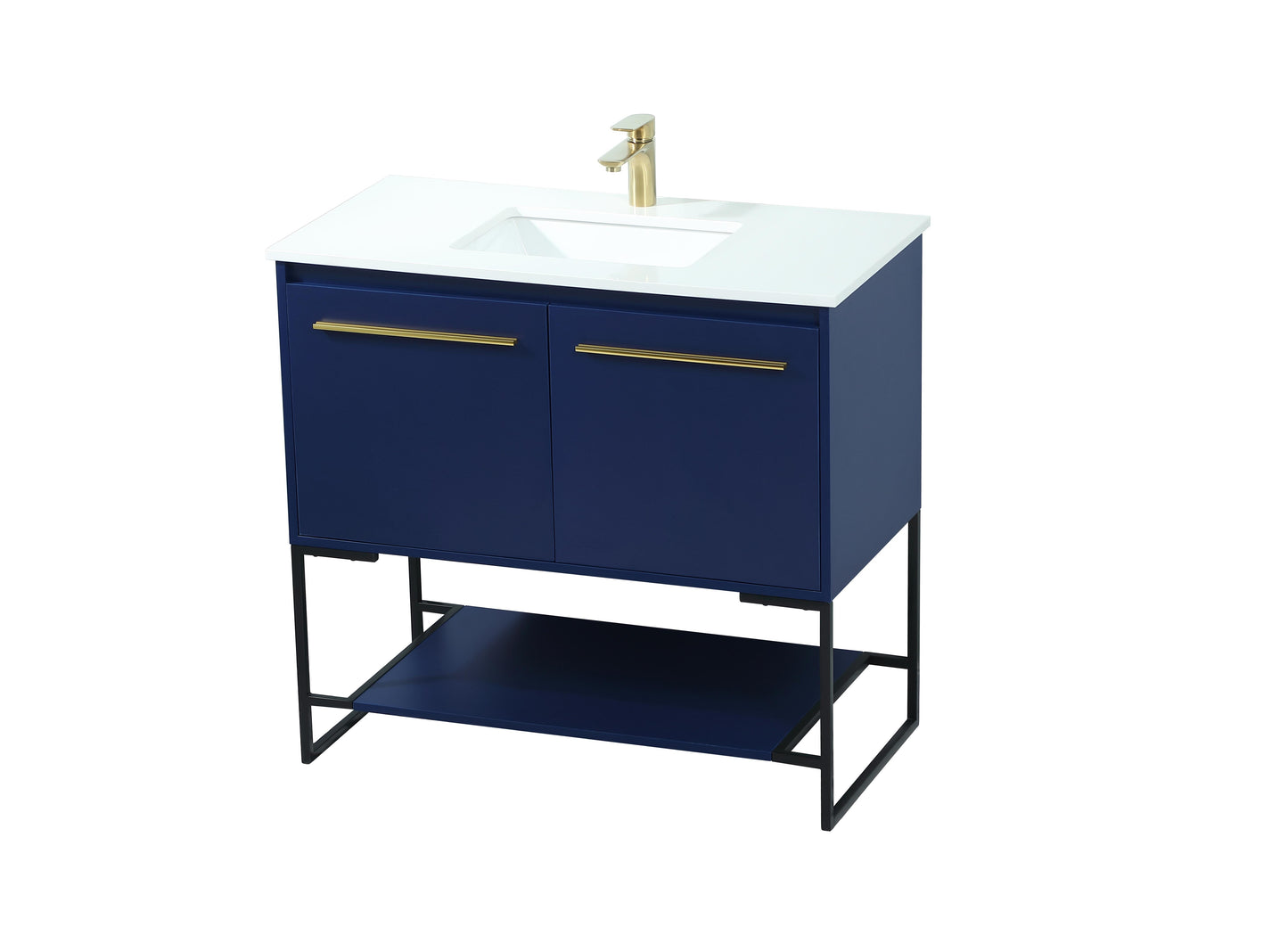 36 inch Single Bathroom Vanity in Blue - BC3503634BL