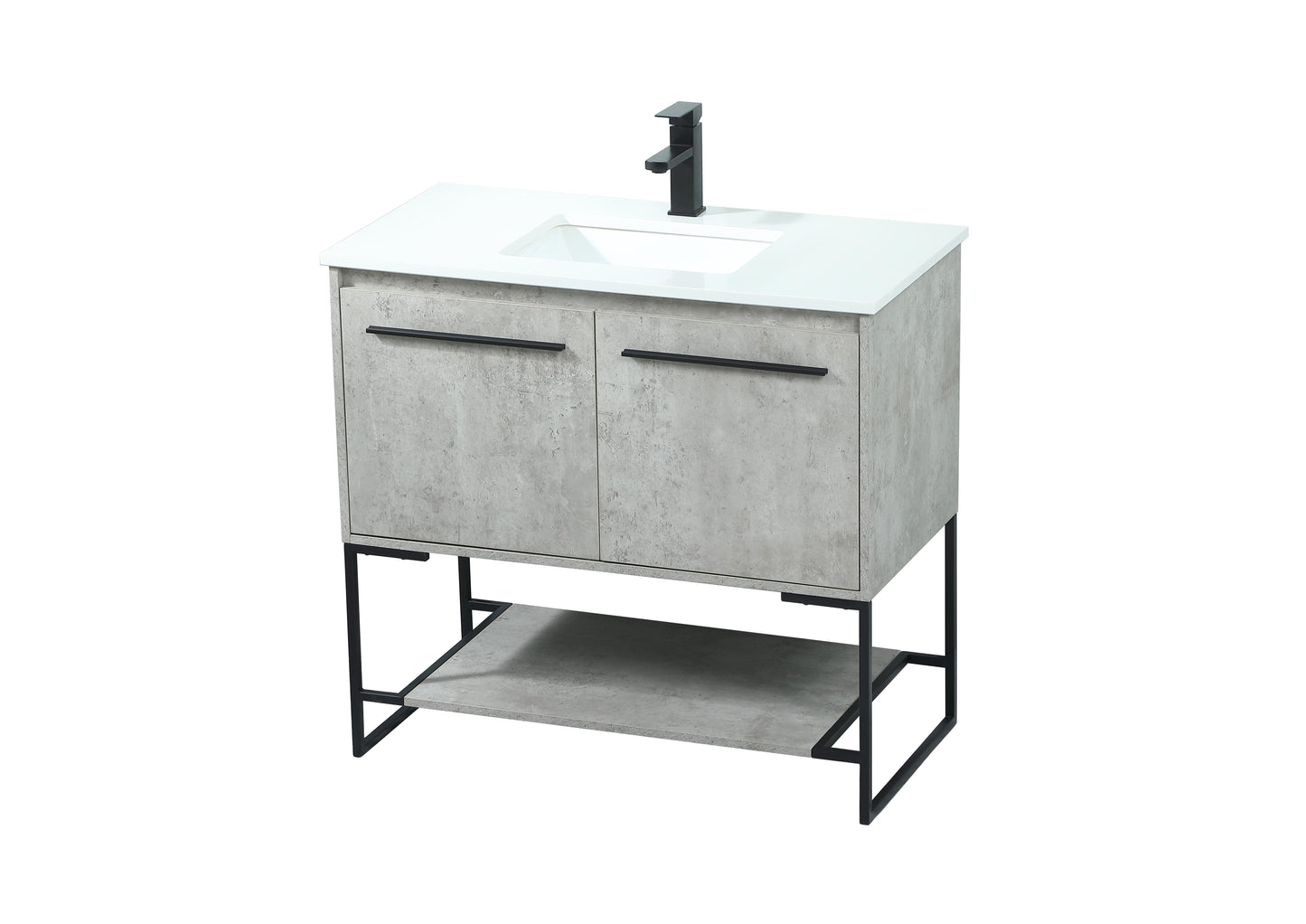 36 inch Single Bathroom Vanity in Concrete Grey - BC3503634CG