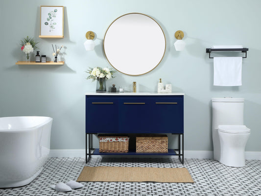 48 inch Single Bathroom Vanity in Blue - BC3504834BL