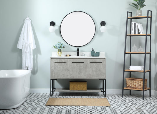 48 inch Single Bathroom Vanity in Concrete Grey with backsplash - BC3504834CG-BS