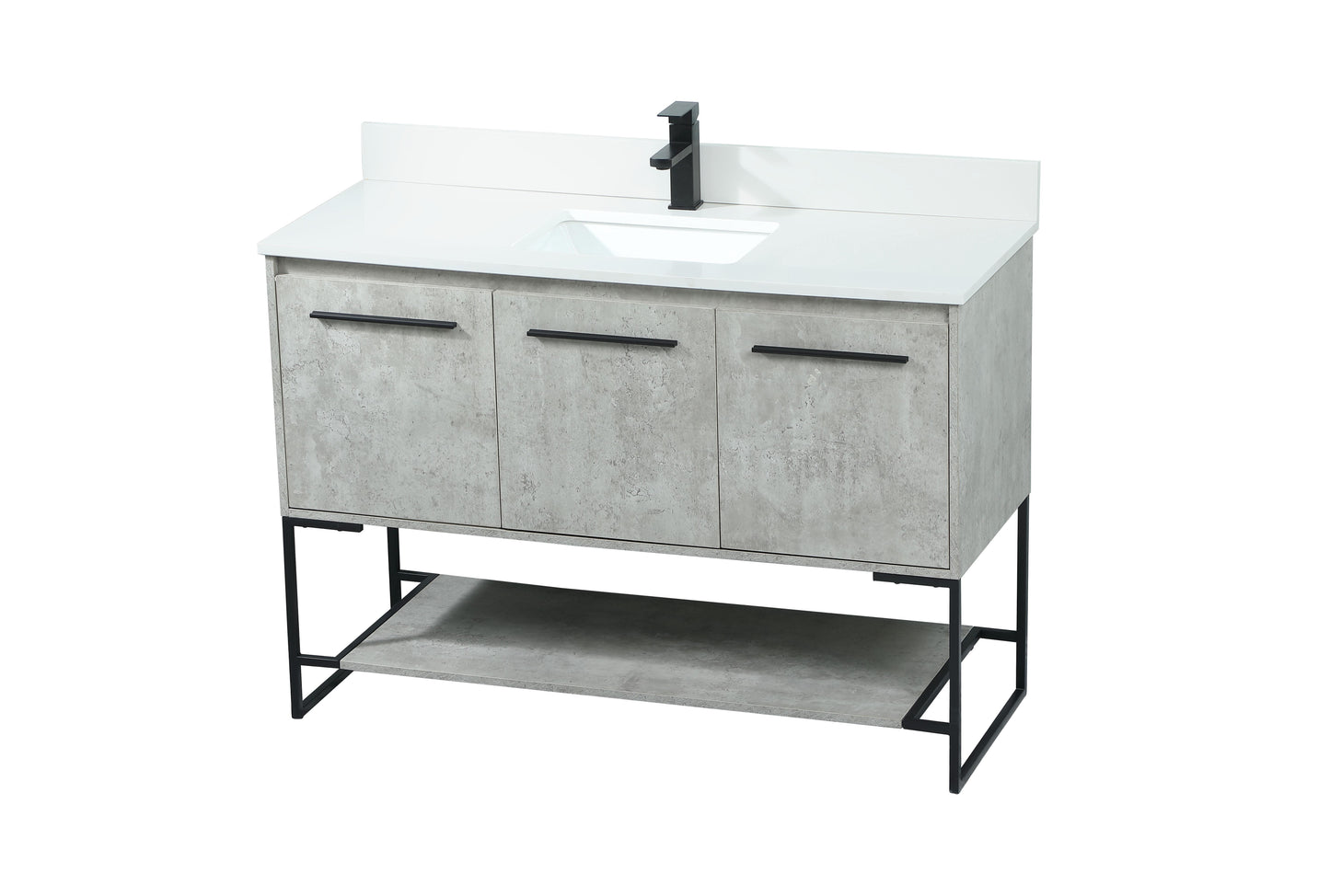 48 inch Single Bathroom Vanity in Concrete Grey with backsplash - BC3504834CG-BS