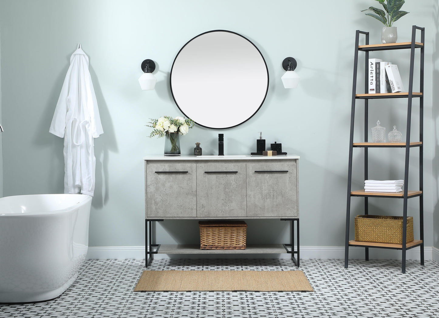 48 inch Single Bathroom Vanity in Concrete Grey - BC3504834CG