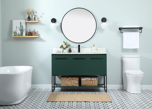 48 inch Single Bathroom Vanity in Green with backsplash - BC3504834GN-BS